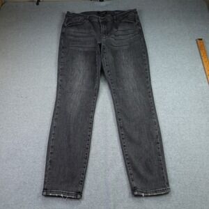 Judy Blue‎ Jeans Womens 15/32 Gray Faded Raw Hem Boyfriend Denim Comfort